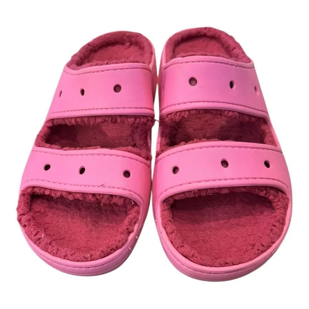 Crocs Classic Cozzzy Taffy Pink Unisex Women’s Men’s Sandals 11 9